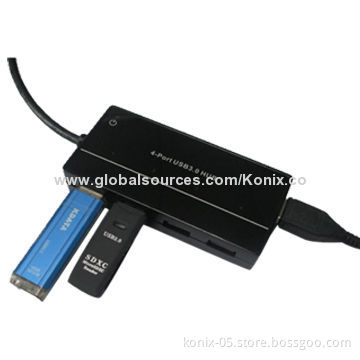 PB USB 3.0 Hub 4 Ports Speed 5Gbps for PC Laptop with On/Off SwitchNew
